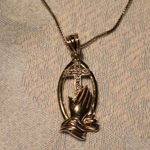 Italian 925 Sterling 14K Gold Plated Chain and Pendant